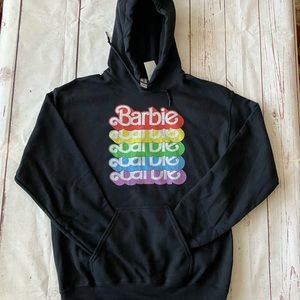 Barbie, rainbow, hooded sweatshirt
